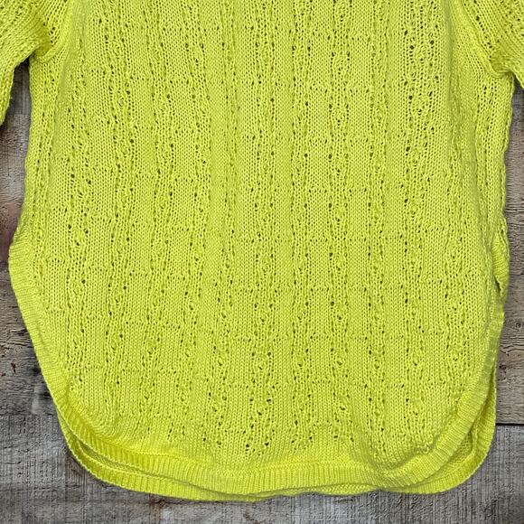 Anthropologie Sparrow Cropped Sleeve Loose Knit Sweater Yellow Size Small - Picture 5 of 9